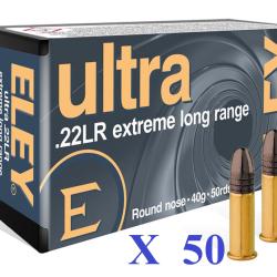 Cartouches 22LR ELEY  ULTRA Extr&ecirc;me long Range    boite de 50
