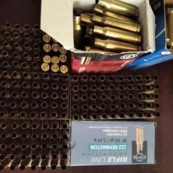 350 douilles 222 remington tir&eacute;es une fois