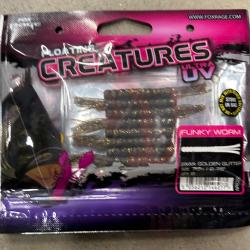 Leurres Fox Rage Creatures UV Funky Worm 7cm golden glitter