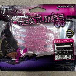 Leurres Fox Rage Creatures UV Funky Worm 7cm candy floss