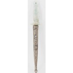 POIGNARD MUGHAL ARGENT & JADE NORD DE L' INDE / MONGHOL XVIII&egrave; Collection