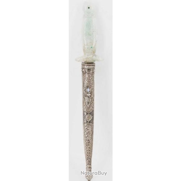 POIGNARD MUGHAL ARGENT & JADE NORD DE L' INDE / MONGHOL XVIII� Collection