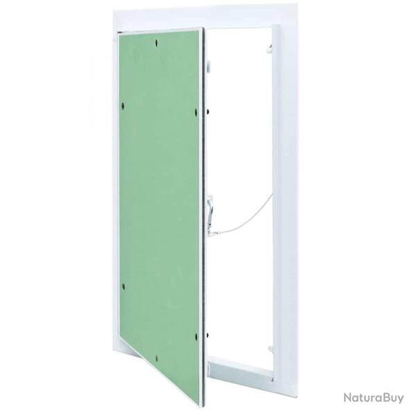 Panneau d'Acc�s Vert et Argent 30 x 45 cm Aluminium et Pl�tre
