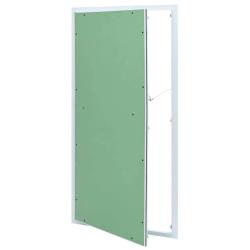 Panneau d'Acc&egrave;s Vert et Argent 55 x 105 cm Aluminium et Pl&acirc;tre