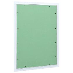 Panneau d'Acc&egrave;s Vert et Argent 55 x 75 cm Aluminium et Pl&acirc;tre