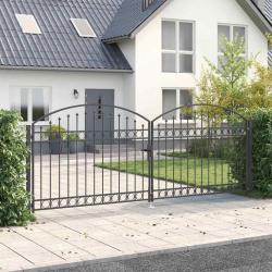 Porte de Cl&ocirc;ture ASSEN 401 x 200 cm Acier Gris Verrouillable