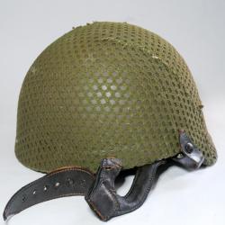 Sous-casque radio char mod&egrave;le 1951. 2eme type- Guerre d'Alg&eacute;rie avec filet camouflage militaria951