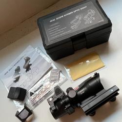 viseur point rouge chevron fibre optique et red dot ACOG 4X32