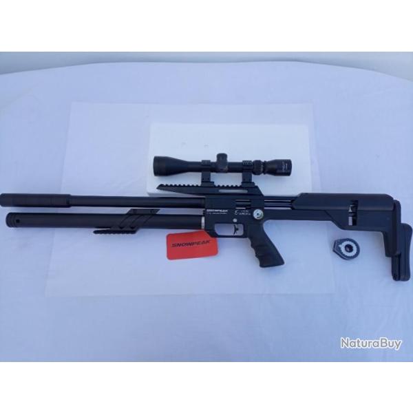PACK-1 CARABINE M60 PCP SNOWPEAK  MULTISHOT + Lunette 3-9 x 40 MilDot Cal. 4,5 mm, 19,9 Joul.