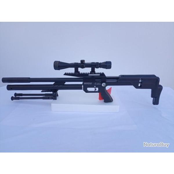 PACK-4 CARABINE M60 PCP SNOWPEAK  MULT + BIPIED + Lunette 3-9 X 40 MilDot Cal. 6,35 mm, 19,9 Joul.