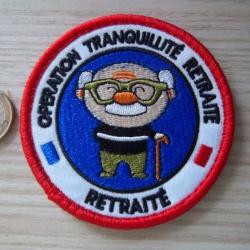 &eacute;cusson humour retrait&eacute;  insigne collection vintage patch