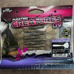 Leurres Fox Rage Creatures UV Shovel Shad 7cm golden glitter