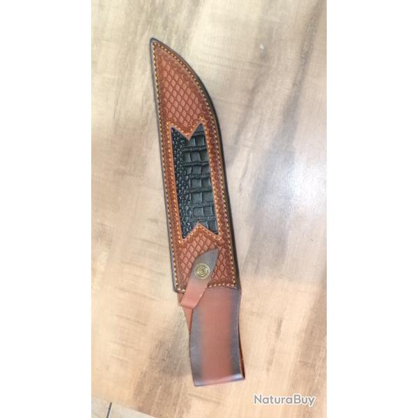 IMPORTANT ETUI en CUIR pour DAGUE de CHASSE