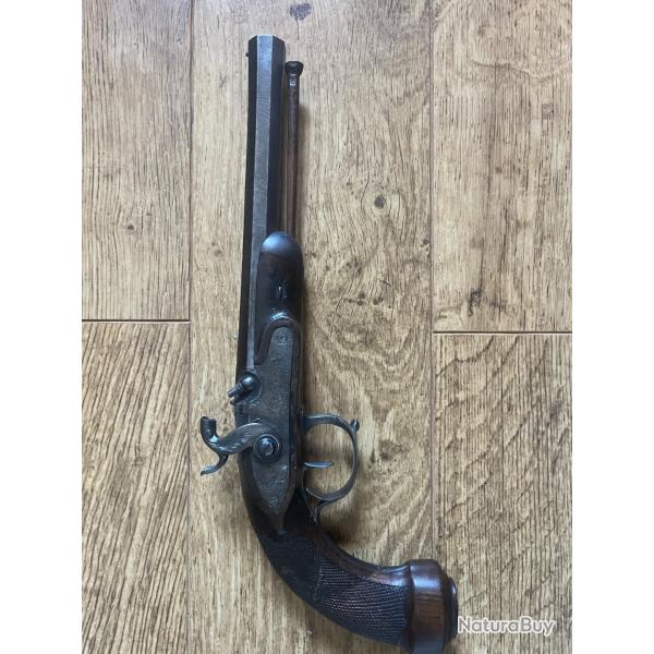 Pistolet ancien � percussion Moreau � Saint-�tienne XIX si�cle Arme de collection