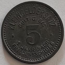 Pi&egrave;ce de Monnaie Allemagne 5 pfennig - Meuselwitz Rare 70 000 Monnaie de n&eacute;cessit&eacute; 1918 Zinc