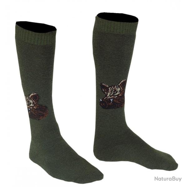 Paire De Chaussettes Longues Sanglier Taille 42 - SOMLYS