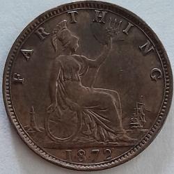 Pi&egrave;ce de Monnaie Angleterre Farting 1872 Petit tirage recherch&eacute;e Qualit&eacute;