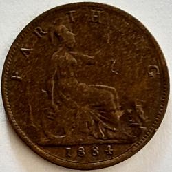 Pi&egrave;ce de Monnaie Angleterre Farting 1884 Petit tirage recherch&eacute;e Qualit&eacute;