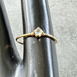 Bague solitaire or jaune 18 carats et strass - taille 53