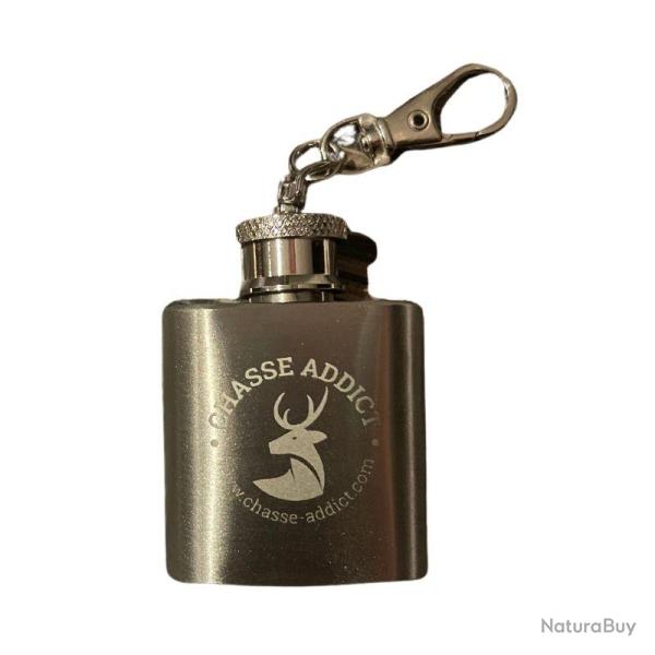 Flasque porte-cl�s Chasse Addict  - Flasque miniature gravee