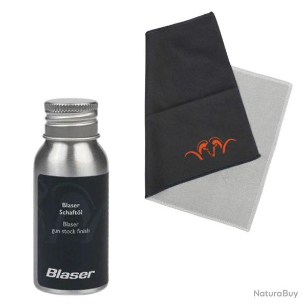 Huile de crosse + chiffon - Blaser - kit huile bois blaser