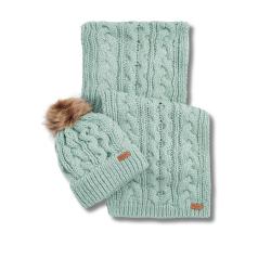 Coffret Barbour &eacute;charpe + bonnet Vert menthe