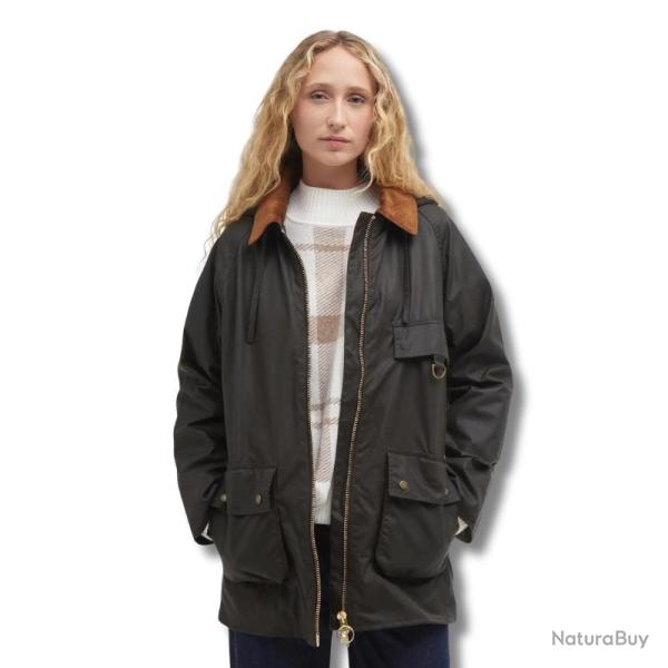 Veste Highclere Wax Jacket Olive Femme - Barbour - veste highere wax ol 14 L