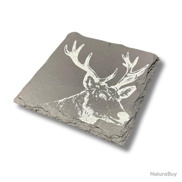 Sous-verres Cerf en ardoise  - sous verres cerf ardoise