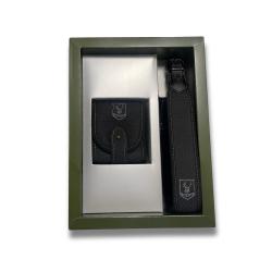 Coffret cadeau Bretelle + Cartouchiere en cuir effet carbone - Riserva