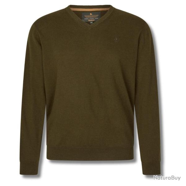 Pull Col en V Pine en laine M�rinos Vert - Seeland - pull col v pine Vert L