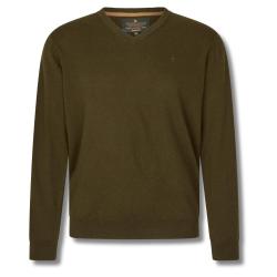 Pull Col en V Pine en laine M&eacute;rinos Vert - Seeland