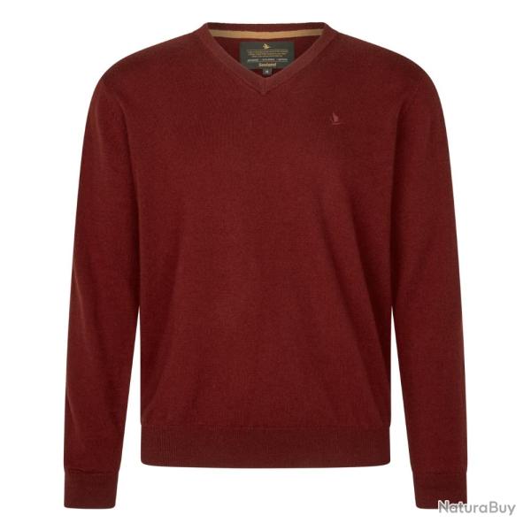 Pull Col en V Pine en laine m�rinos Merlot - Seeland - Pulll col v Pine merlot S