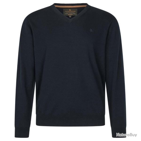 PulL Col en V Pine en laine m�rinos Bleu - Seeland - pull col v pine Bleu 3XL