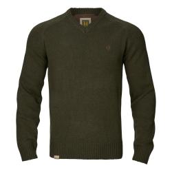Pull en laine m&eacute;rinos Vincent Col en V Rosin - H&auml;rkila