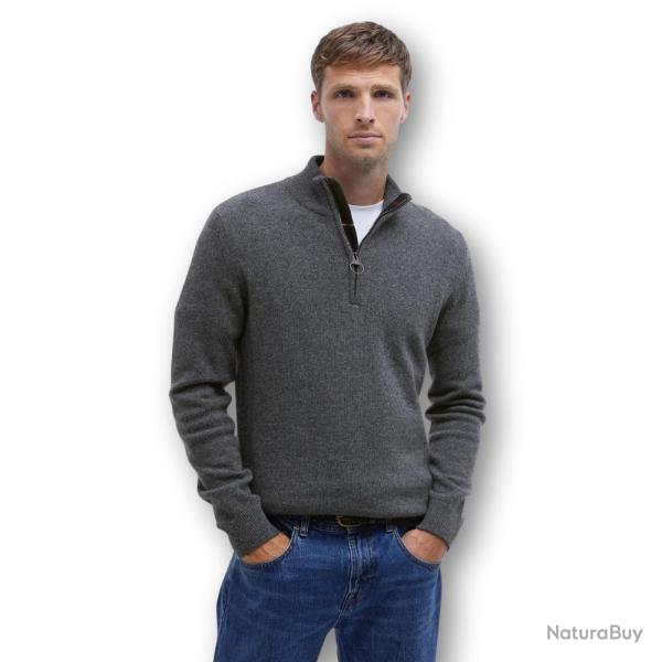 Pull Holden Half Zip Gris - Barbour - pull holden gris L