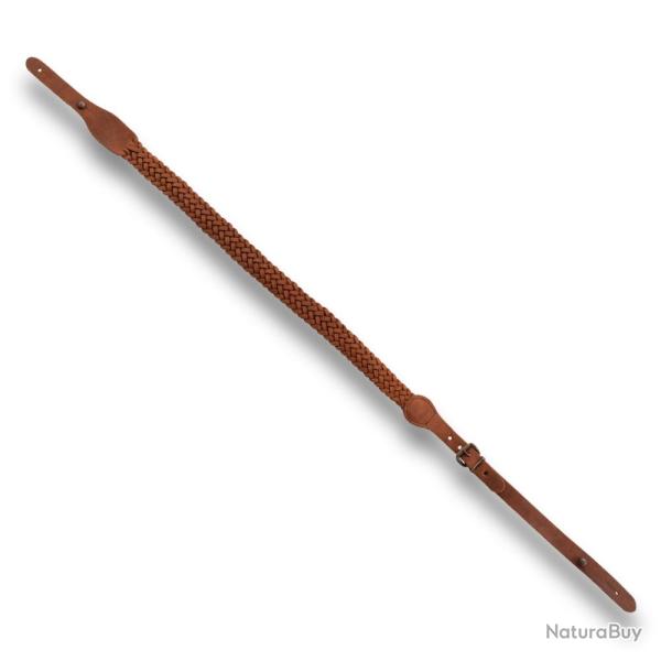 Bretelle de fusil / carabine en cuir tress�e 7 brins  - bretelle cuir tresse 7 br