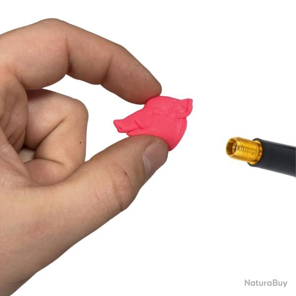 Bouchon de valve T�te de Sanglier Rose Fluo - Chasse