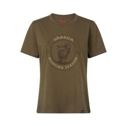 T-Shirt Femme H&auml;rkila Stag Badge S/S - Vert