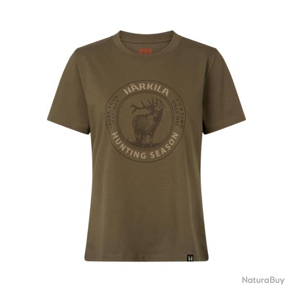 T-Shirt Femme H�rkila Stag Badge S/S - Vert