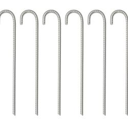 Piquets tente acier galvanis&eacute; 37 cm &Oslash;10 mm robustes lot 6