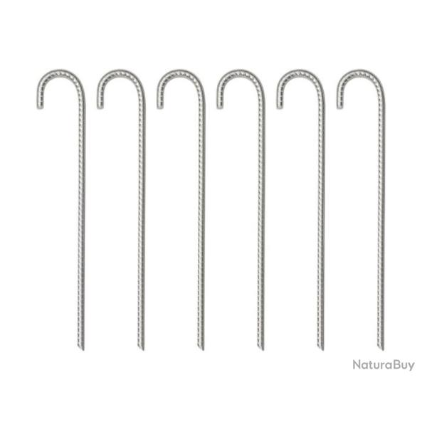 Piquets tente acier galvanis� 37 cm �10 mm robustes lot 6