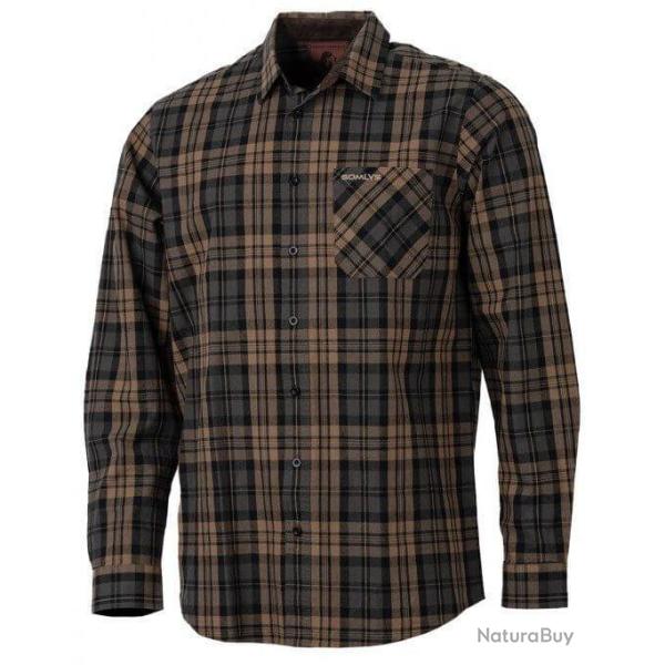 Chemise en coton marron SOMLYS-M