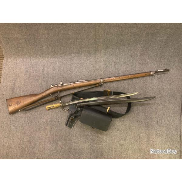 Fusil d'infanterie Chassepot 1866 avec accessoires