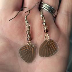 Paire de boucles d'oreilles de vraies ailes de papillon #11