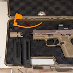 FN502 + Holosun 407-GR et silencieux