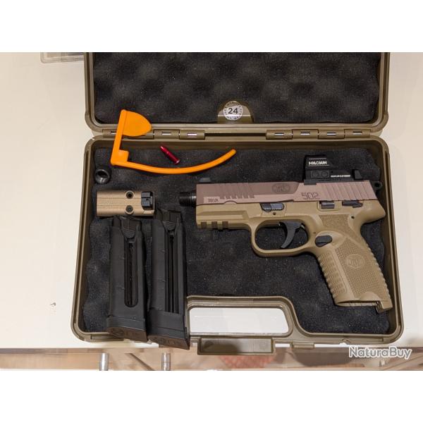 FN502 + Holosun 407-GR et silencieux
