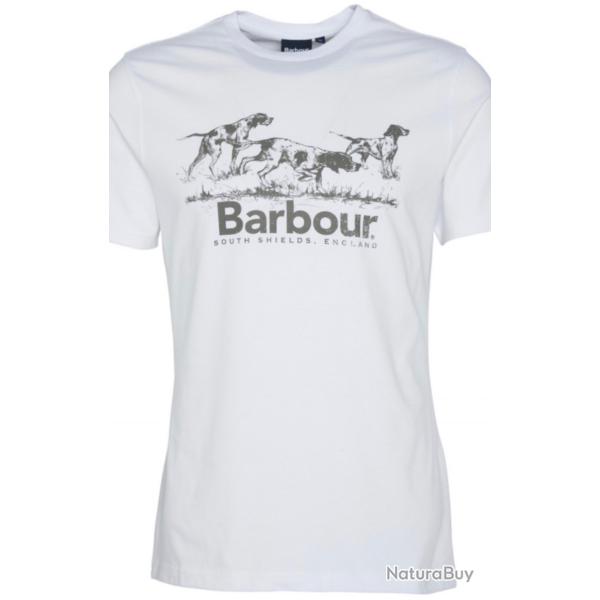 Barbour tee shirt field pointer dog white