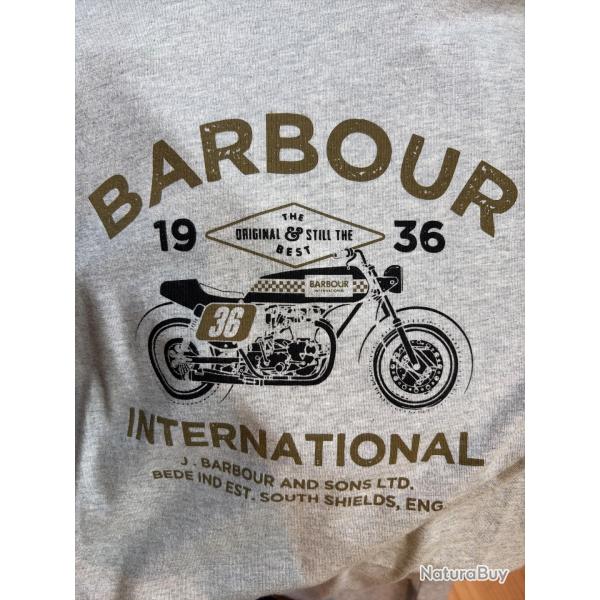 Barbour international tee shirt shifter gris
