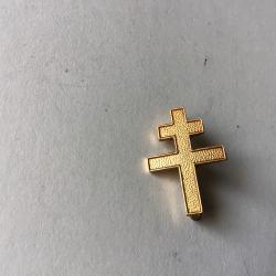 VENDU PAR LE-CUIRASSIER N&deg; 27 BROCHE CROIX DE LORRAINE COULEUR OR 21 X 15,6 MM