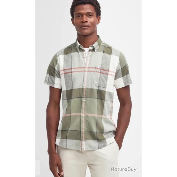 Barbour chemise Douglas manches courtes olive tartan